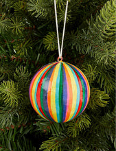 Stripe-design papier mache Christmas decoration