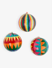 Stripe-design papier mache Christmas decoration