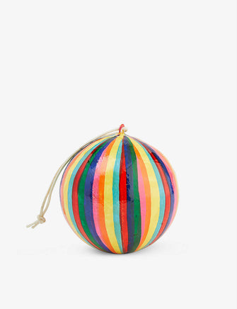 Stripe-design papier mache Christmas decoration