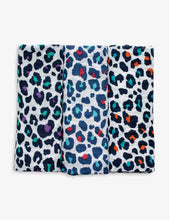 Leopard-print organic-cotton muslin cloths pack of three