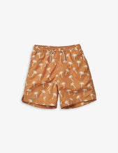 Per palm-print recycled-polyester board shorts 9 months-6 years