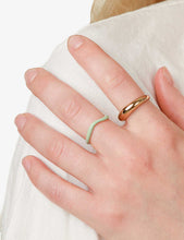 Wave 18ct yellow-gold plated recycled sterling-silver and enamel ring