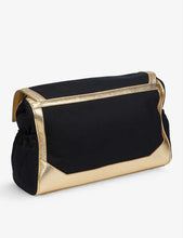 Gold-toned branding cotton and leather changing bag