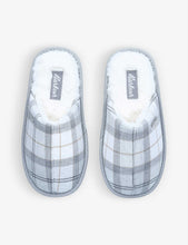 Maddie checked recycled-polyester slippers