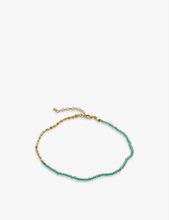 Mini Nugget 18ct yellow gold-plated vermeil sterling-silver and onyx anklet