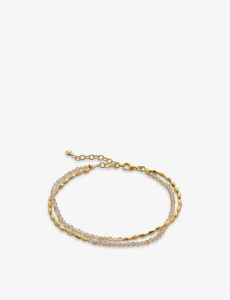 Mini Nugget 18ct yellow gold-plated vermeil sterling-silver and quartz bracelet