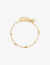 Peace Out small 18ct recycled yellow-gold vermeil plated recycled sterling silver charm bracelet