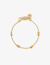 Love small 18ct recycled yellow-gold vermeil plated recycled sterling silver charm bracelet