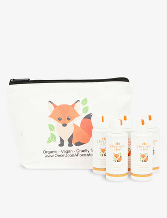 Fox-print woven travel bag