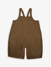 Brand-embroidered organic terry-cotton dungarees 1-4 years