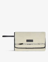 Etta logo-patch woven changing clutch