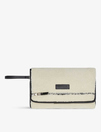 Etta logo-patch woven changing clutch