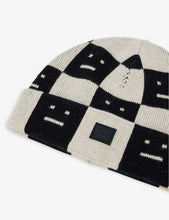 Face logo-print wool beanie 8-10 years