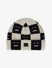 Face logo-print wool beanie 8-10 years