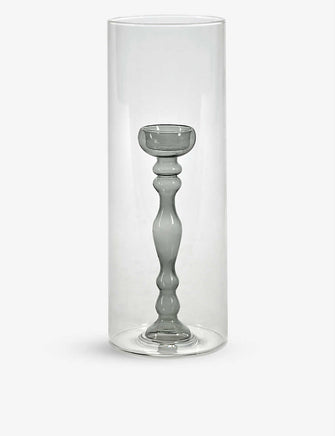 Rene Barba small glass hurricane vase 29cm