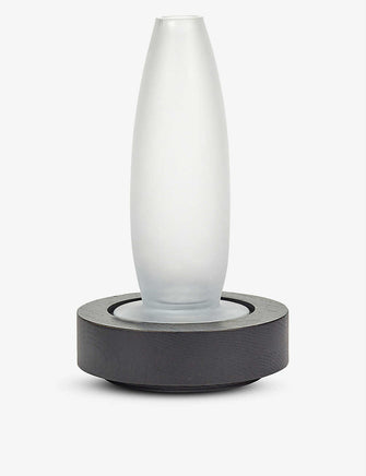 Ann Demeulemeester Lys frosted-glass and ash-wood table lamp vase 22cm