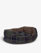 Tartan-print woven dog bed 76cm