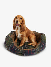 Tartan-print woven dog bed 76cm