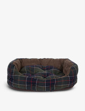 Tartan-print woven dog bed 76cm