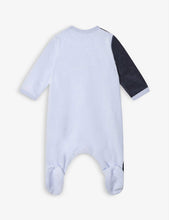 Colour-block asymmetric-zip cotton-blend babygrow 1-12 months