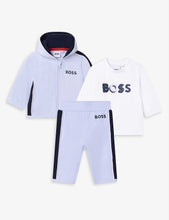 Logo-print three-piece stretch cotton-blend set 1-18 months