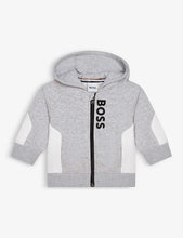 Contrast panel and logo cotton-blend hoody 6-18 months