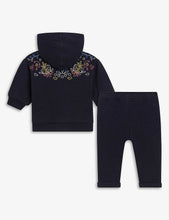 Logo embroidered brushed fleece cotton hoody and jogging bottoms 6-18 months