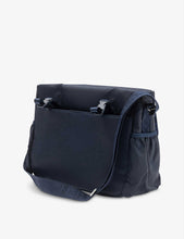 Logo-patch cross-body woven changing bag