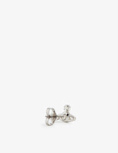 Solitaire brass single stud earring