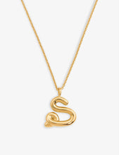 Curly initial 18ct yellow gold-plated vermeil recycled sterling-silver pendant necklace
