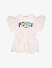 Logo-embroidered stretch-cotton dress 6-24 months