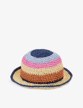 Paopao stripe-detail woven bucket hat