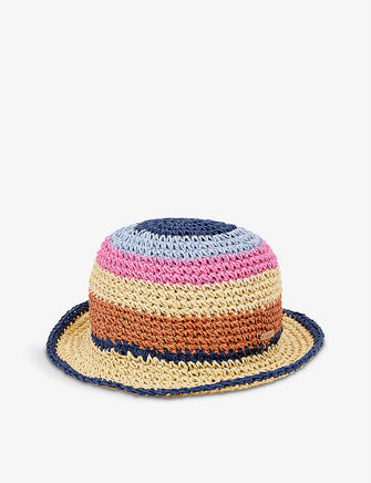 Paopao stripe-detail woven bucket hat