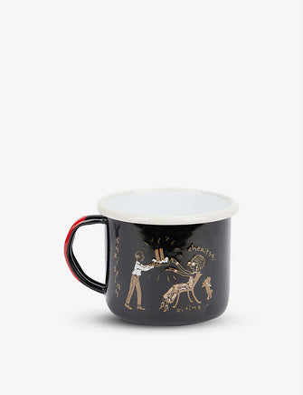 Loubi logo-print enamel mug 7.5cm