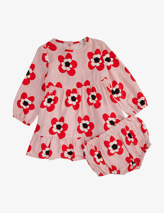 Floral-print woven dress and bloomers set 3-36 months