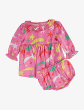 Star-print woven dress and bloomers set 3-36 months