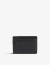 Logo-embossed leather card holder