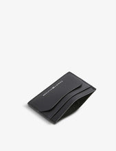 Logo-embossed leather card holder