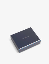 Logo-embossed leather card holder