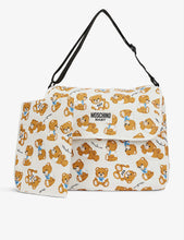 Bear-print cotton changing bag