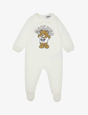 Brand-print cotton-jersey babygrow 1 month-18 months