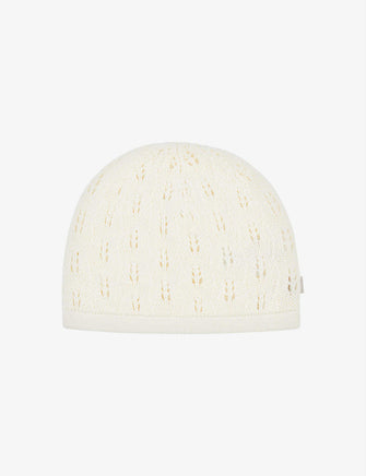 Pointelle cotton-knit hat 0-12 months