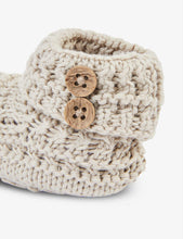 Button-detailed cotton-knit booties 6-12 months