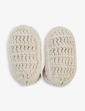 Button-detailed cotton-knit booties 6-12 months