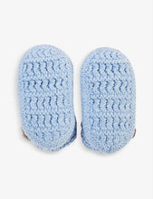 Button-detailed cotton-knit booties 6-12 months