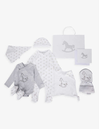 Rocking horse-print stretch-cotton-jersey 7-piece set 3-6 months