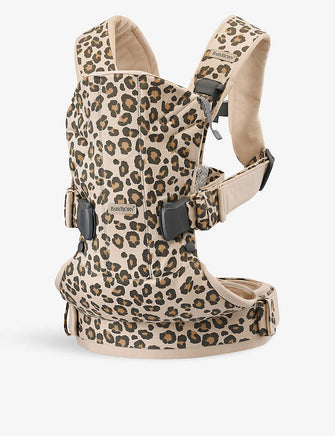 One leopard-print cotton baby carrier