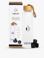 Charcoal-filter glass water bottle 550ml