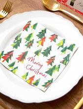 Scandi Tree pack of 21 paper Christmas napkins 33cm x 33cm