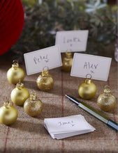 Bauble Christmas place cards and place card holders set